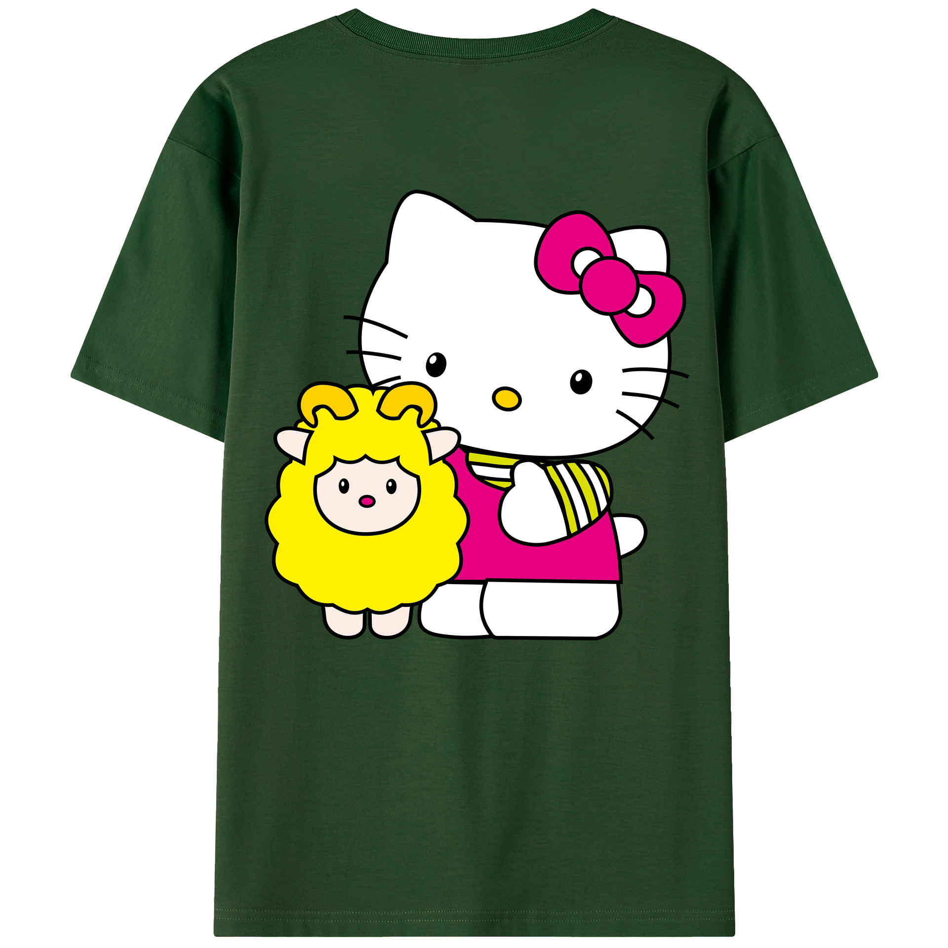 （画像用） Hello Kitty ハローキティ 綿100％半袖Tシャツ（背面プリント）